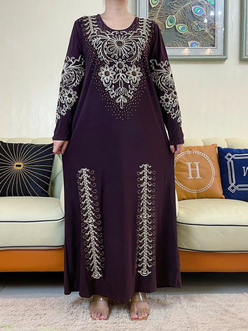 2023New Ramadan Muslim Turkey Women's Abaya Kaftan Embroidery Long Sleeve Ice Silk Fabric Prayer Dress Jibab Islam Cloth Caftan - CLICK TIK