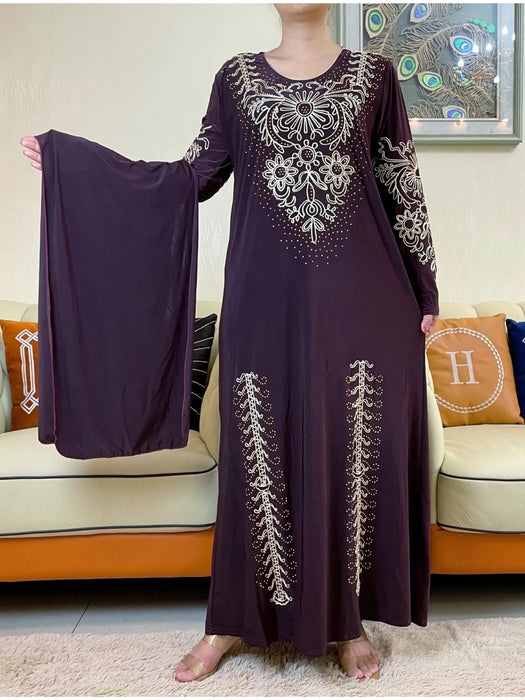 2023New Ramadan Muslim Turkey Women's Abaya Kaftan Embroidery Long Sleeve Ice Silk Fabric Prayer Dress Jibab Islam Cloth Caftan - CLICK TIK