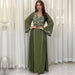 2024 Dress for Women Spring Summer Fashion Muslim Women Long Sleeve Polyester Kaftan Embroidery Long Maxi Dress Abaya Dubai - CLICK TIK