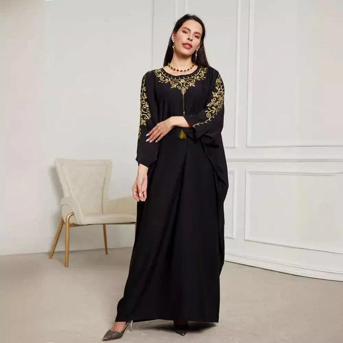 2024 New Style Dubai Long Kaftan Women's Fashion Embroidered Dress Quick Selling Elegant Cover Up Clothing Cross Border Sources - CLICK TIK