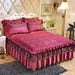 3 Pcs Bedspread on The Bed Luxury Lace Bed Skirt Thicken Beautiful Bed Linen Cal Bedding Sheets Home Bedspreads Queen/King Size - CLICK TIK