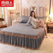 3 Pcs Set Modern Royal Blue Bedspread Cool Bed Skirt Machine Washable Sheets Bed with Elastic Band for Queen King Size - CLICK TIK