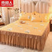 3 Pcs Set Modern Royal Blue Bedspread Cool Bed Skirt Machine Washable Sheets Bed with Elastic Band for Queen King Size - CLICK TIK