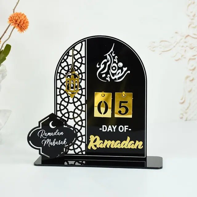 Acrylic Ramadan Countdown Calendar Gifts Day of Ramadan Calendar with Replacing Number 2024 Eid Mubarak Home Decoration Ornament - CLICK TIK