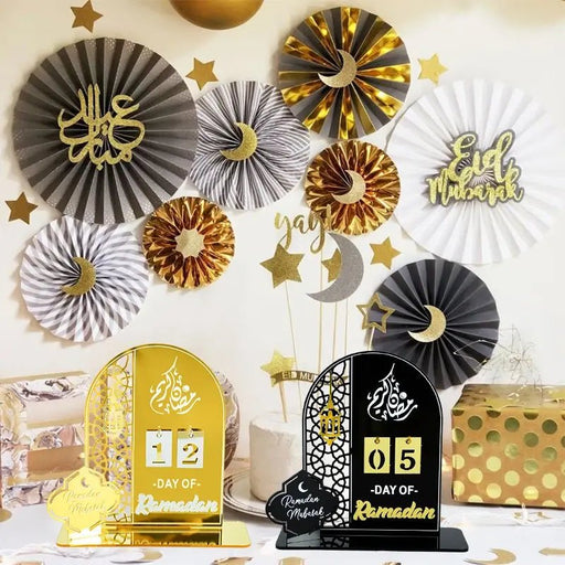 Acrylic Ramadan Countdown Calendar Gifts Day of Ramadan Calendar with Replacing Number 2024 Eid Mubarak Home Decoration Ornament - CLICK TIK