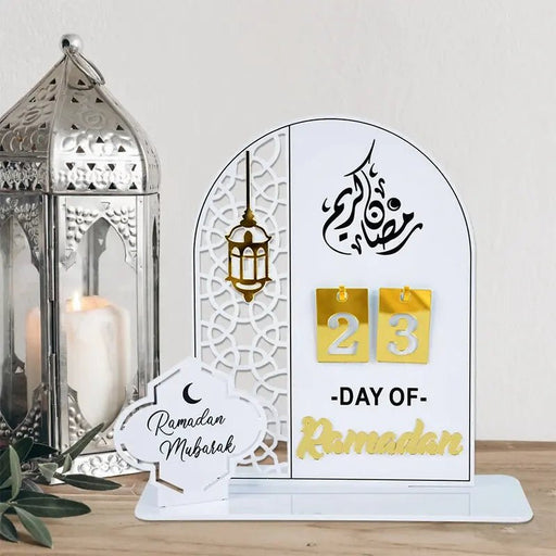 Acrylic Ramadan Countdown Calendar Gifts Day of Ramadan Calendar with Replacing Number 2024 Eid Mubarak Home Decoration Ornament - CLICK TIK