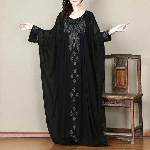 Batwing Sleeve Dancing Dress Retro over Plus Size Dress - CLICK TIK