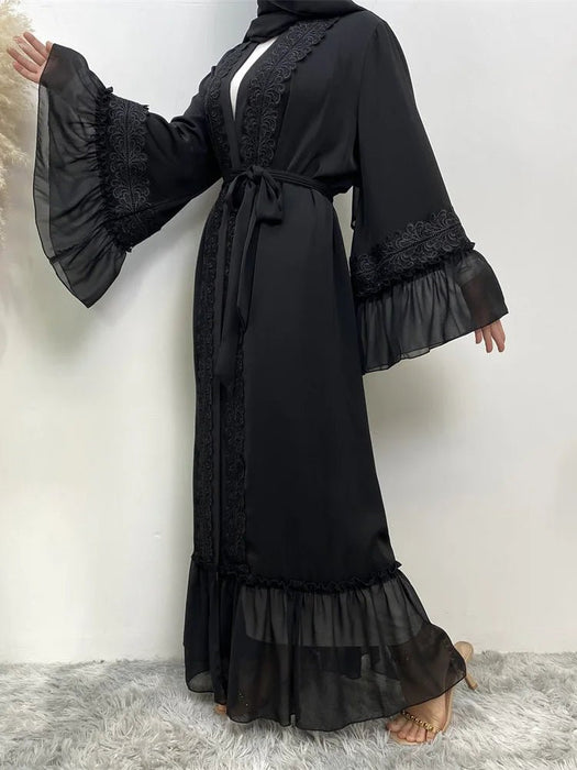 Black Islamic Abayas Muslim Women Clothing Turkey Long Robe Moroccan Caftan islam kaftan Ramadan Abaya For Women Dubai 2023 - CLICK TIK