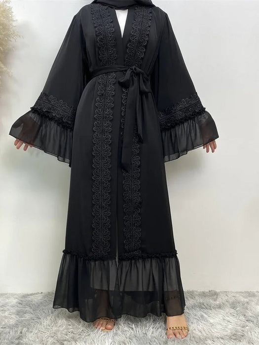 Black Islamic Abayas Muslim Women Clothing Turkey Long Robe Moroccan Caftan islam kaftan Ramadan Abaya For Women Dubai 2023 - CLICK TIK