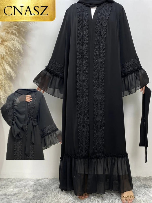 Black Islamic Abayas Muslim Women Clothing Turkey Long Robe Moroccan Caftan islam kaftan Ramadan Abaya For Women Dubai 2023 - CLICK TIK