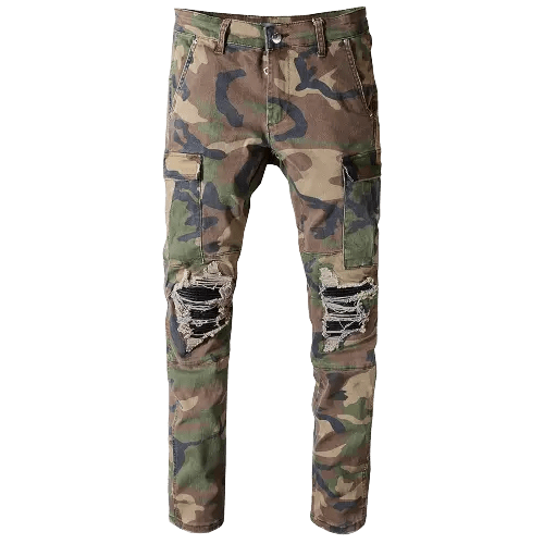 Camouflage Ripped Jeans - CLICK TIK