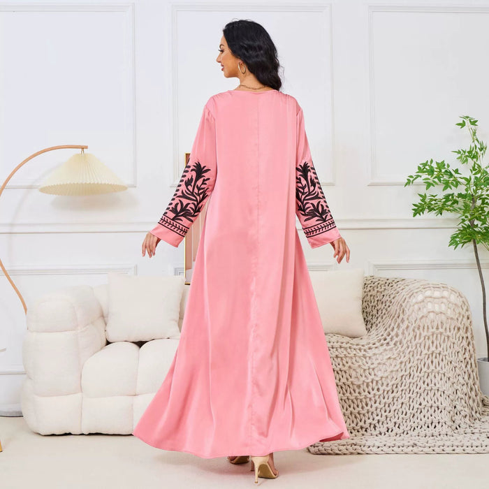 Cross - Border Foreign Trade Independent Station Wish Women's Clothing Embroidered Dubai Middle East Dubai Elegant Hui Min Swing Dress 063 - CLICK TIK