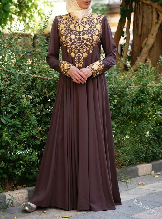 Dubai Kaftan Robe Dress Traditional Long Dress Elbise for Women Islamic Abaya Turkish Printed Robes - CLICK TIK