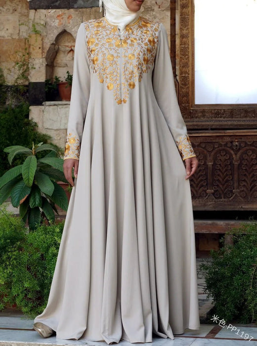 Dubai Kaftan Robe Dress Traditional Long Dress Elbise for Women Islamic Abaya Turkish Printed Robes - CLICK TIK