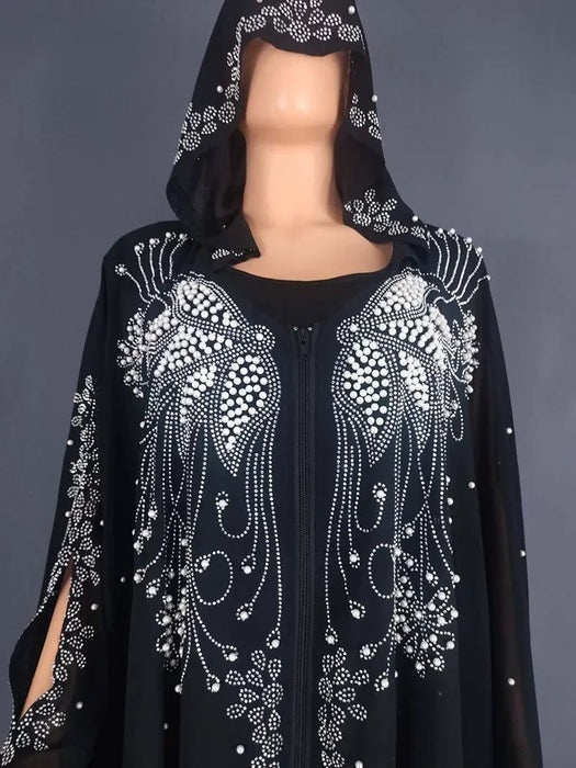 Eid Muslim Dress for Women Bat Sleeve Abaya Diamond Jalabiya Morocco Caftan Party Dresses Dubai Abayas Kaftan Vestidos Long Robe - CLICK TIK