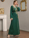 Elegant Muslim Women Dress Green Lace - up Ramadan Kaftan Abaya Dubai Djellaba Pakistan IslamTurkey Dresses for Women Robe Caftan - CLICK TIK