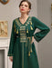 Elegant Muslim Women Dress Green Lace - up Ramadan Kaftan Abaya Dubai Djellaba Pakistan IslamTurkey Dresses for Women Robe Caftan - CLICK TIK