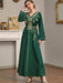 Elegant Muslim Women Dress Green Lace - up Ramadan Kaftan Abaya Dubai Djellaba Pakistan IslamTurkey Dresses for Women Robe Caftan - CLICK TIK