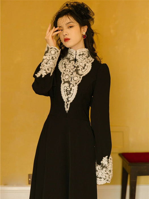 European Medieval Autumn Fancy Long Sleeve Dress - CLICK TIK