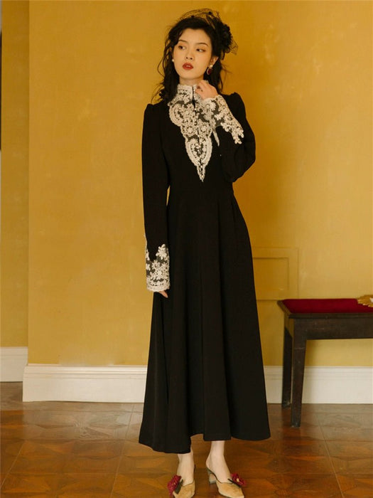 European Medieval Autumn Fancy Long Sleeve Dress - CLICK TIK