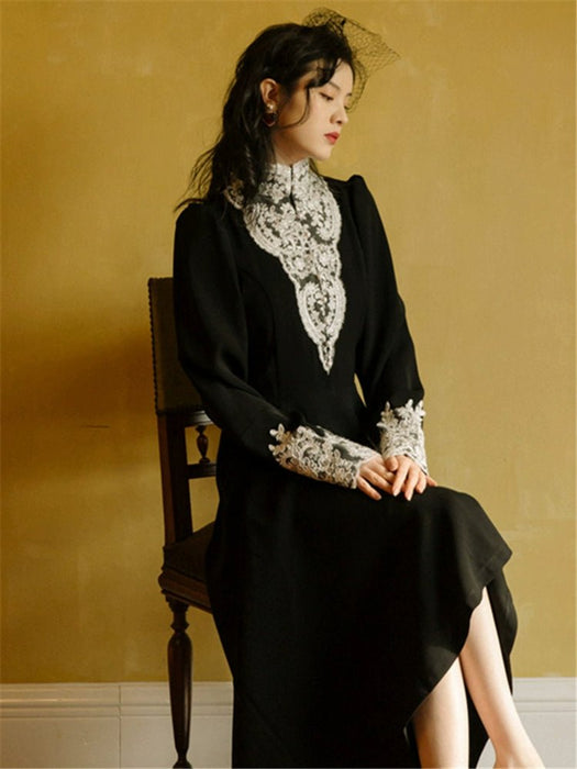 European Medieval Autumn Fancy Long Sleeve Dress - CLICK TIK