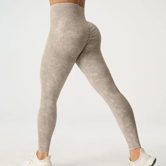 High Waisted Frosted Yoga Pants External Wear Hip Lifting Training Fitness Pants Tight Fitting Quick Drying and Ironing Legging - CLICK TIK