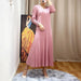 HOT SELLING fashion solid dress long sleeve v - neck A - Line dress IN STOCK - CLICK TIK