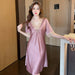 Ice Silk Women's Summer Net Red Wind Short - Sleeved Sexy Nightdress - CLICK TIK