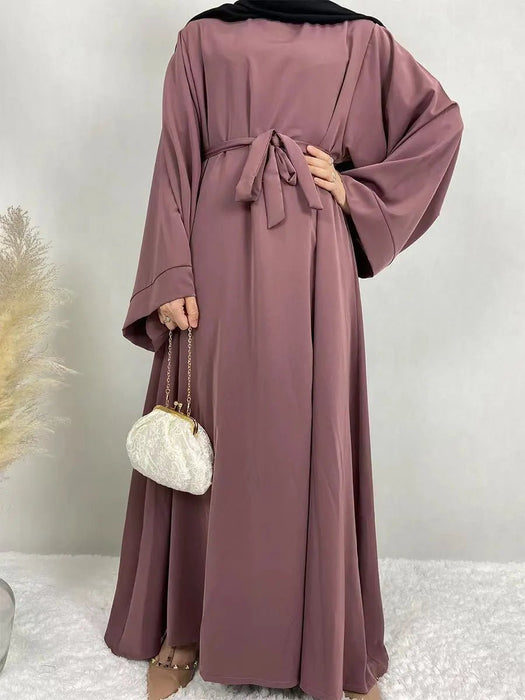 Islam Ramadan Prayer Black Abayas Kimono for Women Girl's Long Dresses Dubai African Kaftan Femme Musulman Hijab Cloth Summer - CLICK TIK