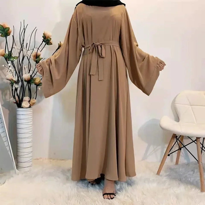 Islam Ramadan Prayer Black Abayas Kimono for Women Girl's Long Dresses Dubai African Kaftan Femme Musulman Hijab Cloth Summer - CLICK TIK