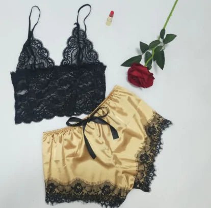 Lace Satin Sleepwear Set - CLICK TIK