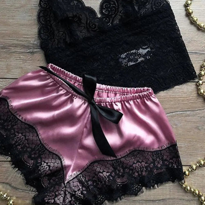 Lace Satin Sleepwear Set - CLICK TIK