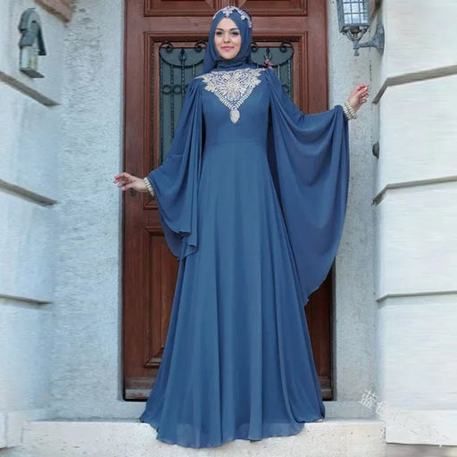 Muslim Dress Women Eid Ramadan Print Bangladesh Dubai Abaya Turkish Kaftan Islamic Clothing Long Robe Prayer Dress Flare Sleeve - CLICK TIK