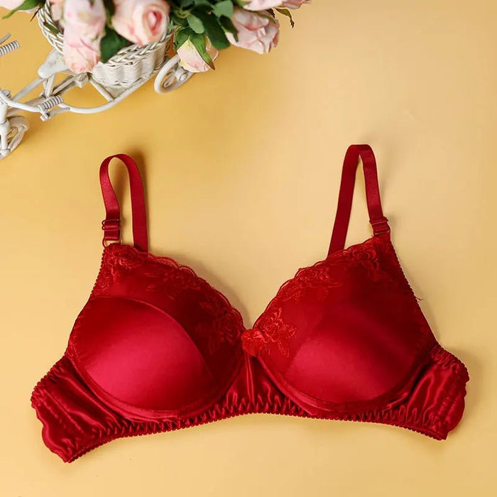 Natural mulberry silk lace bra without rims, thin adjustable shoulder straps, unbound bra underwear silk. - CLICK TIK