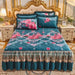 Princess Lace Quilted Crystal Cute Bed Sheets King Queen Size Thick Cotton Warm Velvet Bed Cover Wedding Bedspreads with Skirt - CLICK TIK