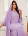 Purple Long Sleeve Women's Dress Drilling Middle East Simple Arabian Dubai Muslim Arab Turkish Kaftan High - quality Texture - CLICK TIK