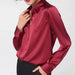 Woman Silk Shirt Long - sleeved Satin Women Blouse 100% 19mm Natural Silk New Mulberry Silk Blouse Loose and Versatile Base Shirt - CLICK TIK